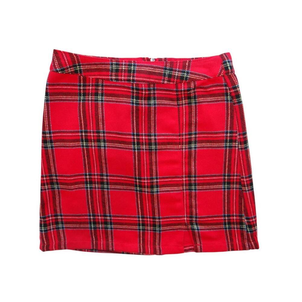 No Boundaries Red Plaid‎ Skirt for Kids
